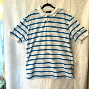Polo Ralph Lauren, vertical blue stripe, extra large polo shirt.